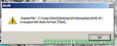 Atoll: RasterFile Unsupported data format (Tiled)