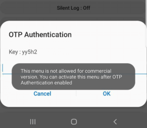 OTP Authentication required to unlock IMS Debugging and TCPDUMP on Samsung Sysdump tool