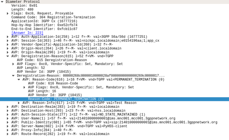 diameter server assignment request